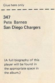 1971 NFLPA Wonderful World Stamps #347 Pete Barnes Back