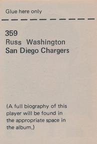 1971 NFLPA Wonderful World Stamps #359 Russ Washington Back