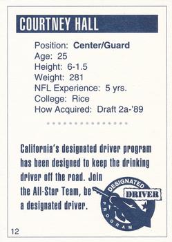 1993 San Diego Chargers Police #12 Courtney Hall Back