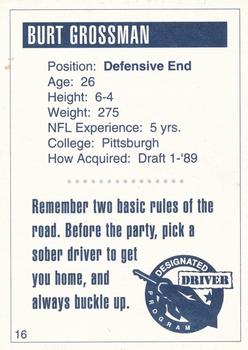 1993 San Diego Chargers Police #16 Burt Grossman Back