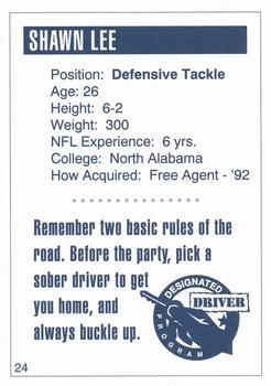 1993 San Diego Chargers Police #24 Shawn Lee Back