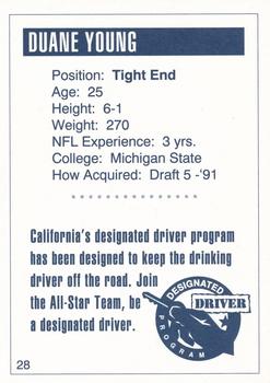 1993 San Diego Chargers Police #28 Duane Young Back
