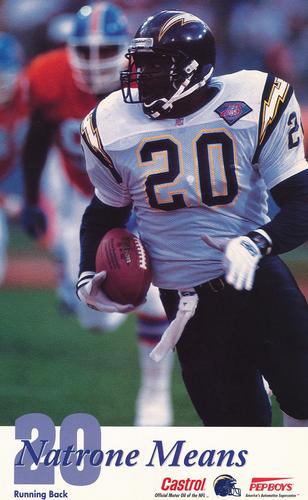 1994 Castrol San Diego Chargers  #NNO Natrone Means Front