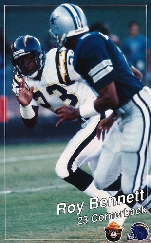 1989 San Diego Chargers Smokey #NNO Roy Bennett Front