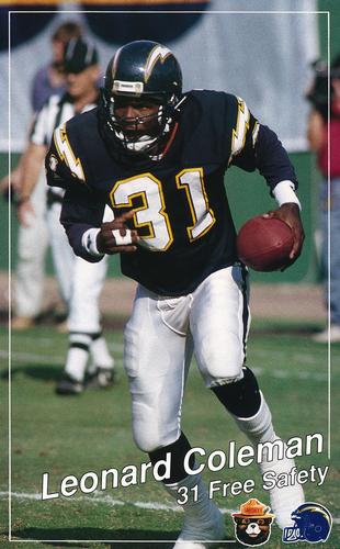 1989 San Diego Chargers Smokey #NNO Leonard Coleman Front