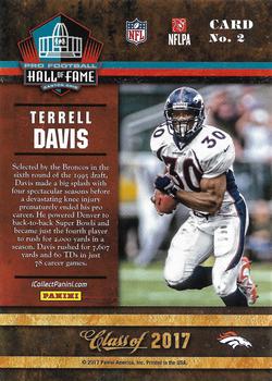 2017 Panini Pro Football Hall of Fame #2 Terrell Davis Back