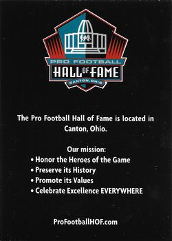 2017 Panini Pro Football Hall of Fame #NNO Cover Card Back
