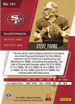 2017 Panini Absolute - Spectrum Blue #131 Steve Young Back