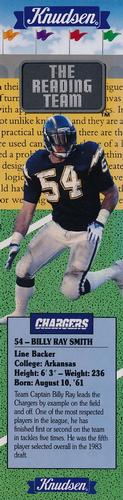 1990 Knudsen San Diego Chargers Bookmarks #NNO Billy Ray Smith Front