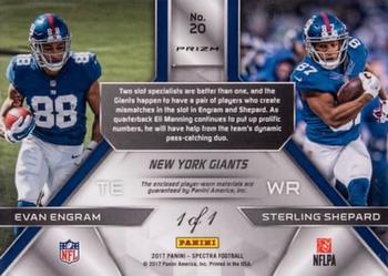 2017 Panini Spectra - Synced Swatches Gold #20 Evan Engram / Sterling Shepard Back