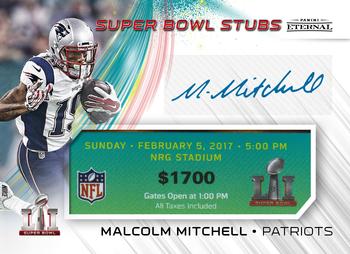 2017 Panini Eternal - Super Bowl Stubs #PE-SB3 Malcolm Mitchell Front