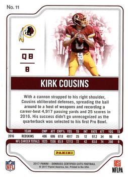 2017 Donruss Certified Cuts #11 Kirk Cousins Back