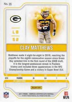 2017 Donruss Certified Cuts #35 Clay Matthews Back