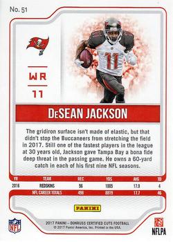 2017 Donruss Certified Cuts #51 DeSean Jackson Back