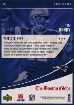 2007 Upper Deck Boston Globe New England Patriots #5 Tom Brady Back