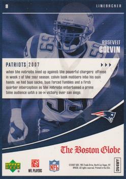 2007 Upper Deck Boston Globe New England Patriots #8 Rosevelt Colvin Back