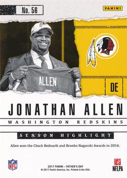 2017 Panini Father's Day #56 Jonathan Allen Back