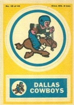 1968 Topps Test Team Patches #16 Dallas Cowboys Front