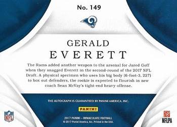 2017 Panini Immaculate Collection #149 Gerald Everett Back