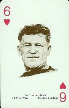 1963 Stancraft Playing Cards - Red Backs #6♥ Jim Thorpe Front