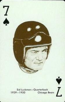 1963 Stancraft Playing Cards - Red Backs #7♠ Sid Luckman Front