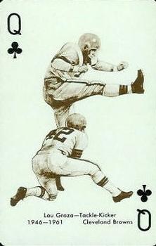 1963 Stancraft Playing Cards - Green Backs #Q♣ Lou Groza Front