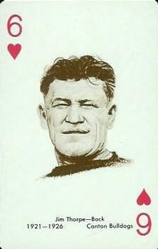 1963 Stancraft Playing Cards - Green Backs #6♥ Jim Thorpe Front