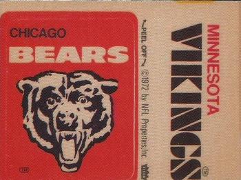 1975 Fleer Football Patches #NNO Chicago Bears Logo / Minnesota Vikings Name Front