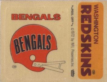 1975 Fleer Football Patches #NNO Cincinnati Bengals Helmet / Washington Redskins Name Front