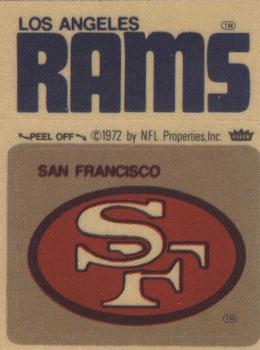 1975 Fleer Football Patches #NNO San Francisco 49ers Logo / Los Angeles Rams Name Front