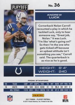 2017 Panini Playoff #36 Andrew Luck Back