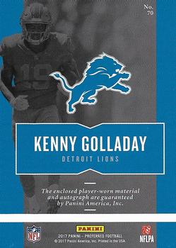 2017 Panini Preferred #70 Kenny Golladay Back