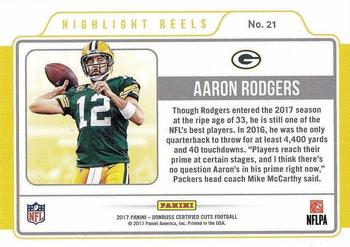 2017 Donruss Certified Cuts - Highlight Reels #21 Aaron Rodgers Back