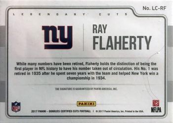 2017 Donruss Certified Cuts - Legendary Cuts #LC-RF Ray Flaherty Back