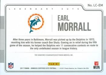 2017 Donruss Certified Cuts - Legendary Cuts #LC-EM Earl Morrall Back