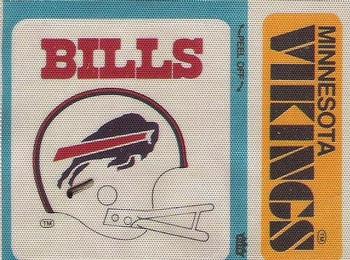 1976 Fleer Football Patches #NNO Buffalo Bills Helmet / Minnesota Vikings Name Front