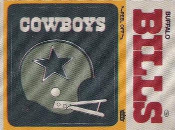1976 Fleer Football Patches #NNO Dallas Cowboys Helmet / Buffalo Bills Name Front