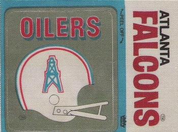 1976 Fleer Football Patches #NNO Houston Oilers Helmet / Atlanta Falcons Name Front