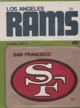 1976 Fleer Football Patches #NNO San Francisco 49ers Logo / Los Angeles Rams Name Front