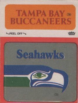 1976 Fleer Football Patches #NNO Seattle Seahawks Logo / Tampa Bay Buccaneers Name Front