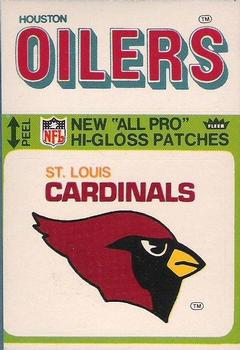 1976 Fleer Football Patches - High Gloss #NNO St. Louis Cardinals Logo / Houston Oilers Name Front
