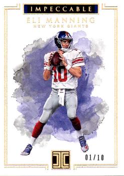 2017 Panini Impeccable - Gold #3 Eli Manning Front