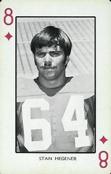 1973 Nebraska Cornhuskers Playing Cards (Red Backs) #8♦ Stan Hegener Front