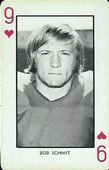 1973 Nebraska Cornhuskers Playing Cards (Red Backs) #9♥ Bob Schmit Front