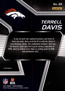 2017 Panini Prizm - NFL MVPs Prizm #22 Terrell Davis Back