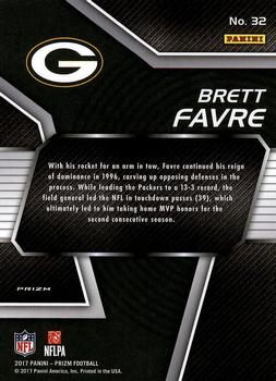 2017 Panini Prizm - NFL MVPs Prizm #32 Brett Favre Back