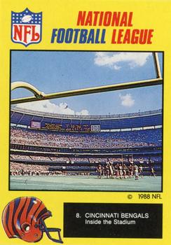 1988 Monty Gum NFL - Paper #8 Cincinnati Bengals inside the stadium Front