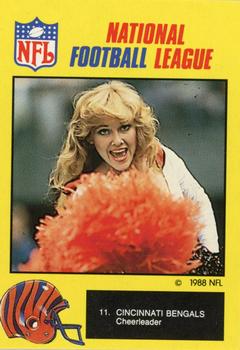 1988 Monty Gum NFL - Paper #11 Cincinnati Bengals cheerleader Front