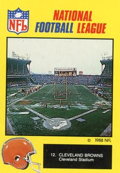 1988 Monty Gum NFL - Paper #12 Cleveland Browns Stadium Front