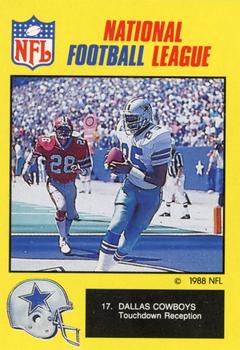 1988 Monty Gum NFL - Paper #17 Dallas Cowboys touchdown reception Front